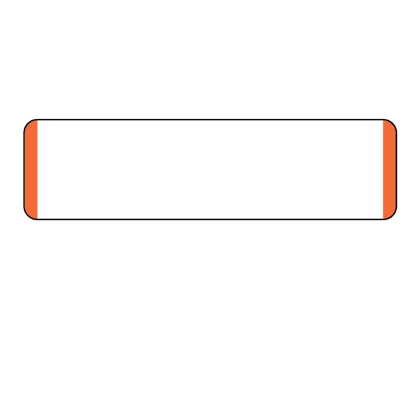 I.V. Bag Label, Thermal Piggyback 15/16"x3-1/2" White w/Orange Stripes